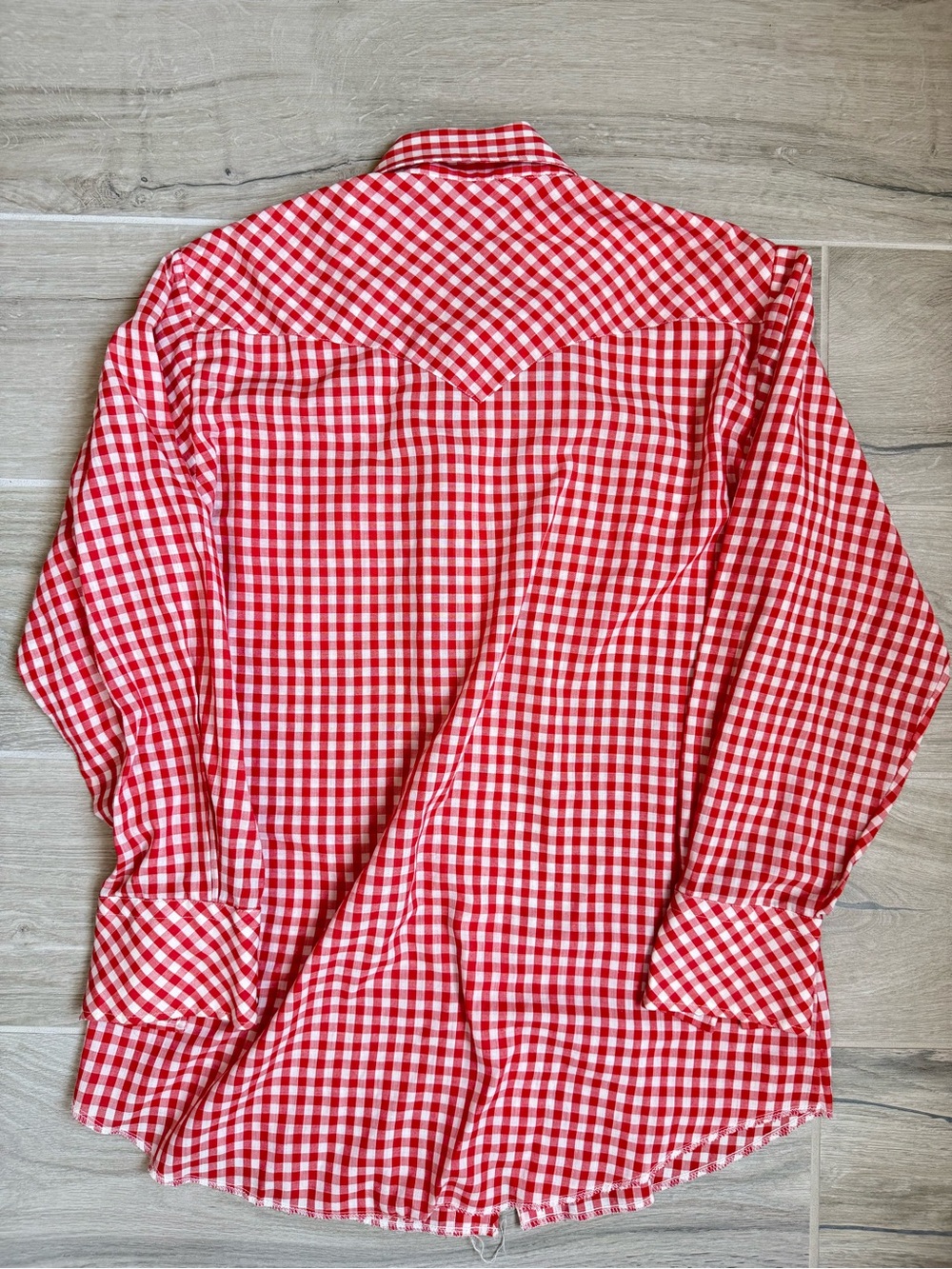 Vintage Cow Hand Red White Gingham Pearl Snap Western Shirt Mens M Cotton Cowboy - Picture 5 of 6